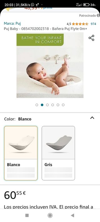 Bañera bebe plegable Puj Baby