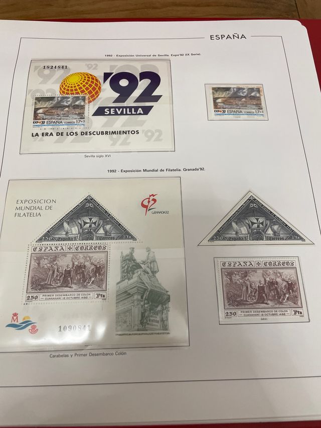 Sellos España año 1992 nuevos y hojas Anfil