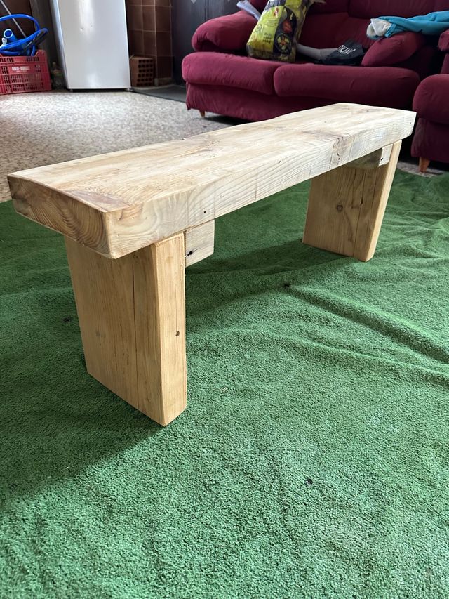 banco de madera maciza valsain 100 cm