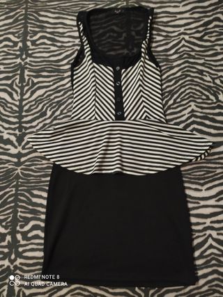 Vestido rallas negro y blanco 