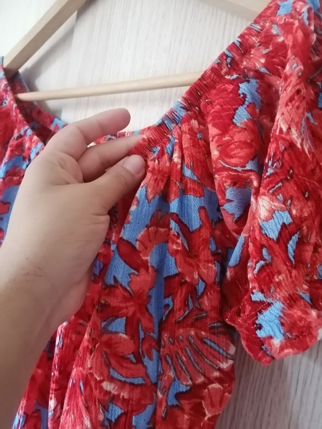 Crop top rojo azul talla M mujer