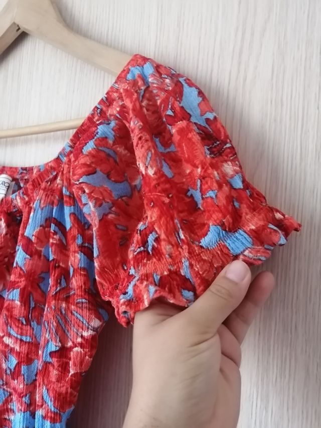 Crop top rojo azul talla M mujer