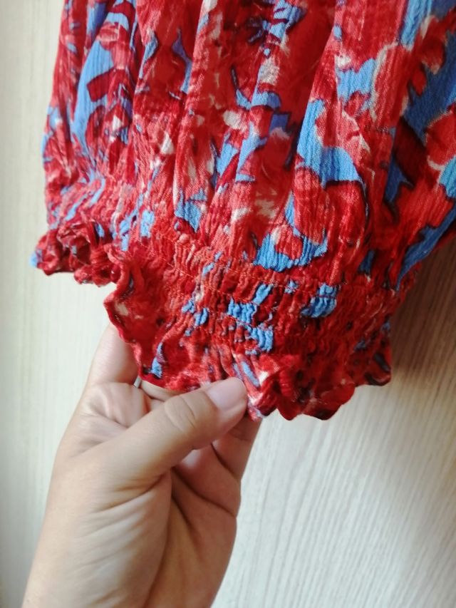 Crop top rojo azul talla M mujer