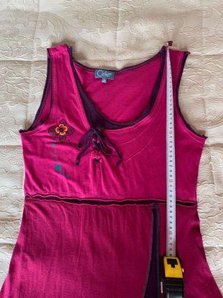 vestido rosa y morado de algodón nuevo