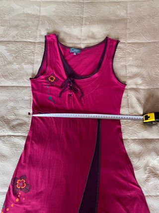 vestido rosa y morado de algodón nuevo