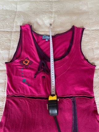 vestido rosa y morado de algodón nuevo