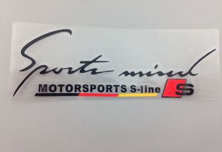 PEGATINA SPORT MIND LETRAS NEGRO S-LINE