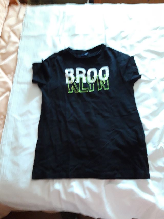 Camiseta negra manga corta. T XS.