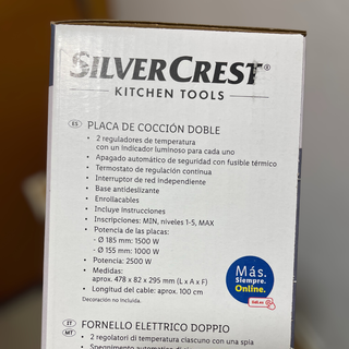 Placa de cocción doble Silvercrest 2500 W