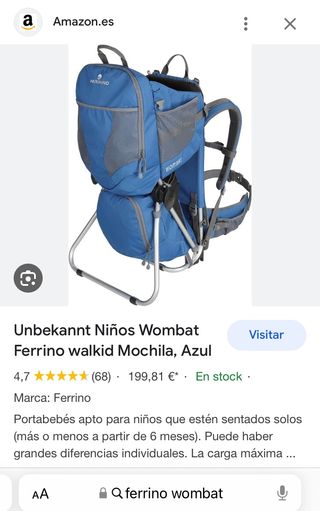 Mochila portabebé niños Senderismo trecking