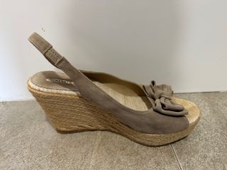 Sandalias Cuña piel y esparto Som•mits