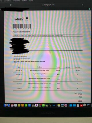 MacBook Pro 15 pulgadas 2018