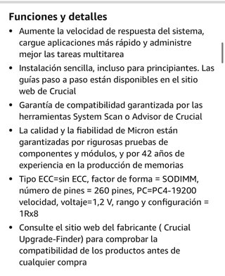MEMORIA RAM CRUCIAL BY MICRON 4GB