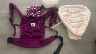 Mochila para porteo bebé Ergobaby morada y fucsia