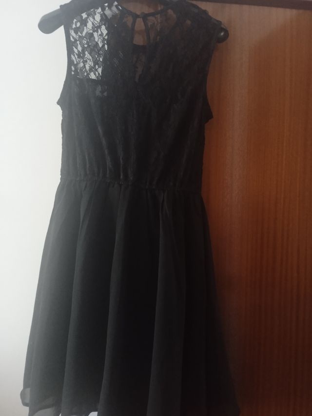 Vestido Negro encaje arriba h&m