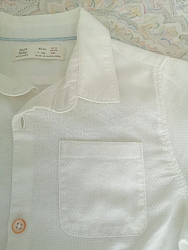 Camisa blanca ceremonia Zara talla 3 años