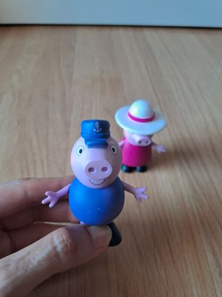 Muñecos de goma dura abuelos de peppa pig