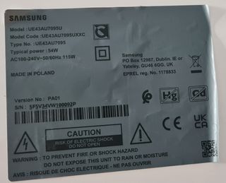 Despiece Tele UE43AU7095u