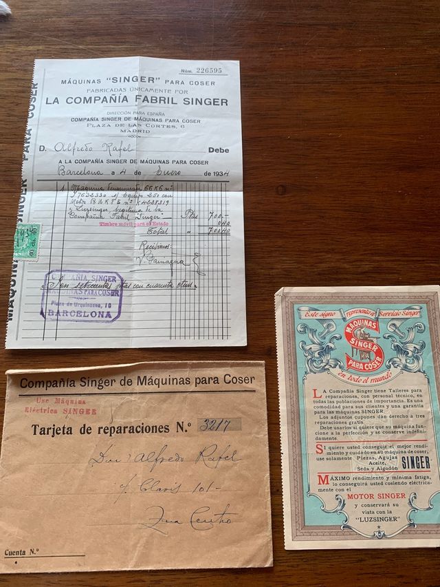 Documentos Singer maquina de coser