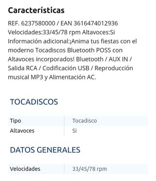 Tocadiscos con Bluetooth