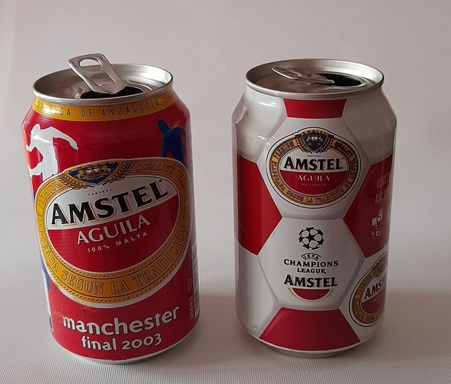 latas Champions league 2003 cervezas Aguila Amstel