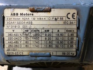 Motores trifásicos ABB 12,5 cv 9,2 kw