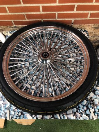🔵Llanta cromada big spoke harley