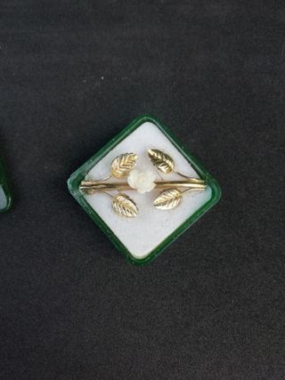 Broche vintage de coral y plata 800 chapada