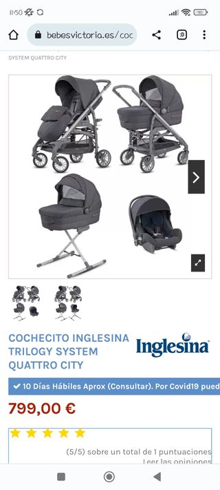 Carrito inglesina+2 sillas coche+regalos