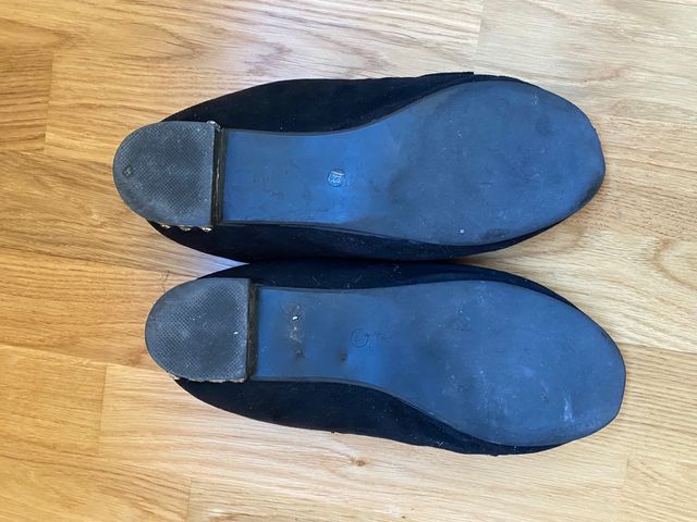 Zapatos planos negros de vestir