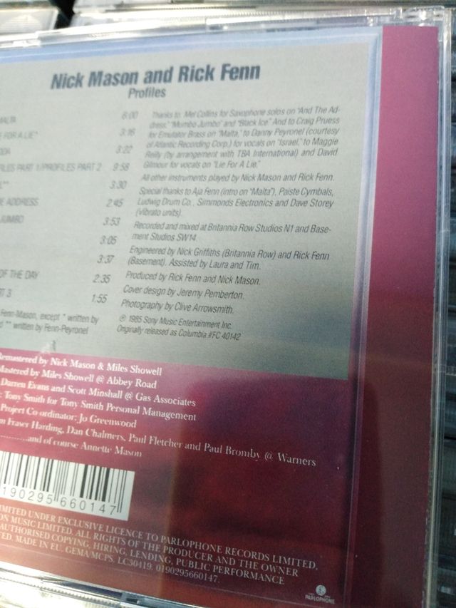 NICK MASON Profiles 1985 CD PINK FLOYD