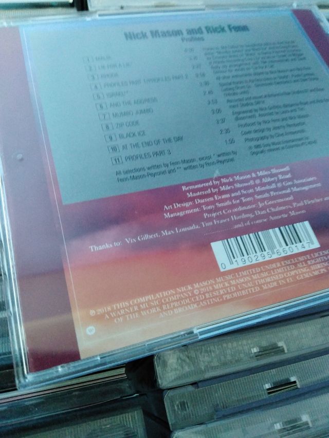 NICK MASON Profiles 1985 CD PINK FLOYD