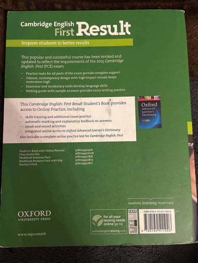 Libro Inglés Cambridge First