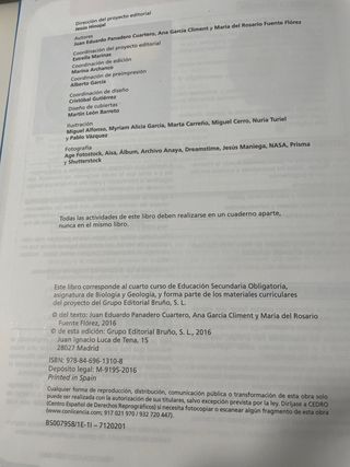 libro de Biologia y geologia 4 ESO