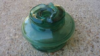 Antiguo aislante luz cristal de 2 piezas