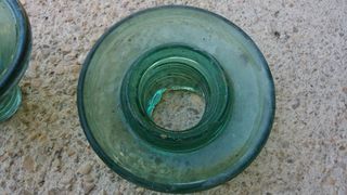 Antiguo aislante luz cristal de 2 piezas