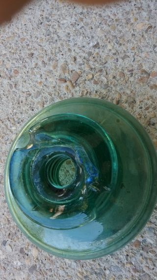 Antiguo aislante luz cristal de 2 piezas