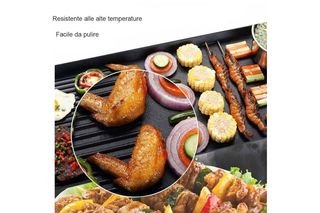 Griglia Elettrica Antiaderente 2000W Barbecue da T