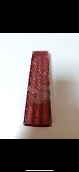 Candele rosse brillantini nuove