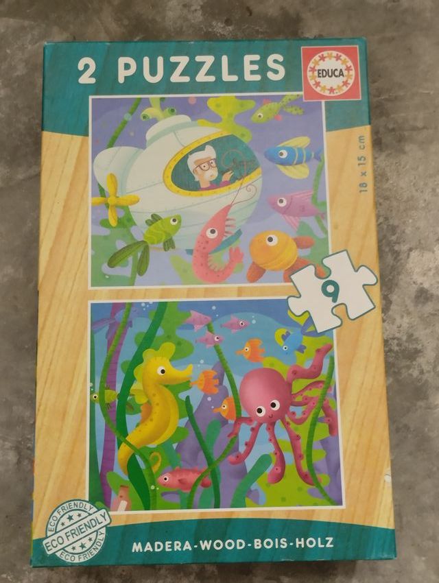 2 Puzzle 9 piezas madera