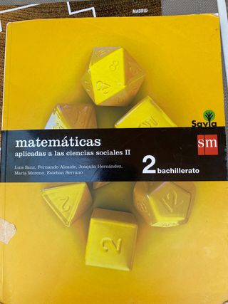 libro escolar matematicas 2 bachillerato