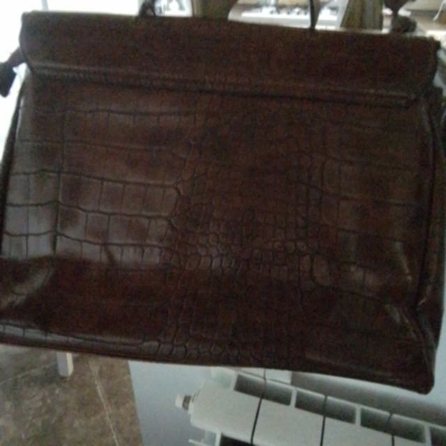 borsa marrone  cuoio effetto tartaruga