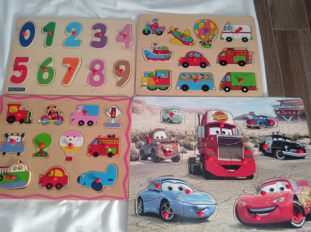 Lote de 4 puzzles de madera