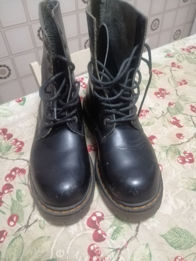 botas de vestir de militar de cuero