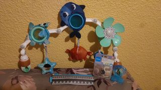 juguete para cochecito con clip universal