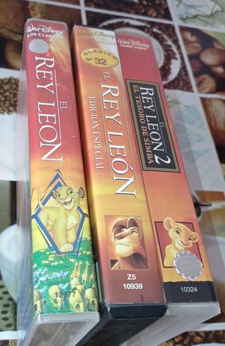 3 películas Rey león. Vhs