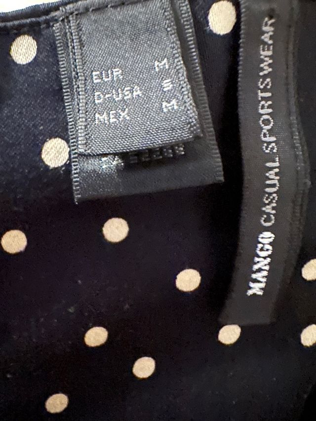 Vestido negro a motas blancas , palabra de honor