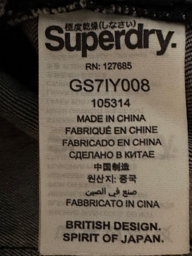 Peto negro vaqyero de Superdry