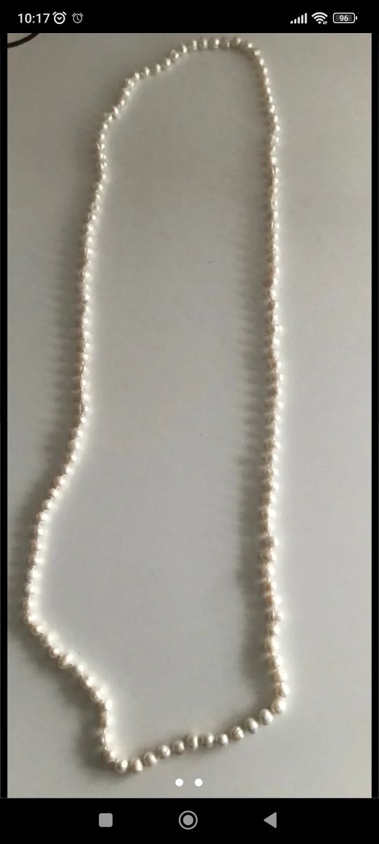 Collar de perlas auténticas largo 