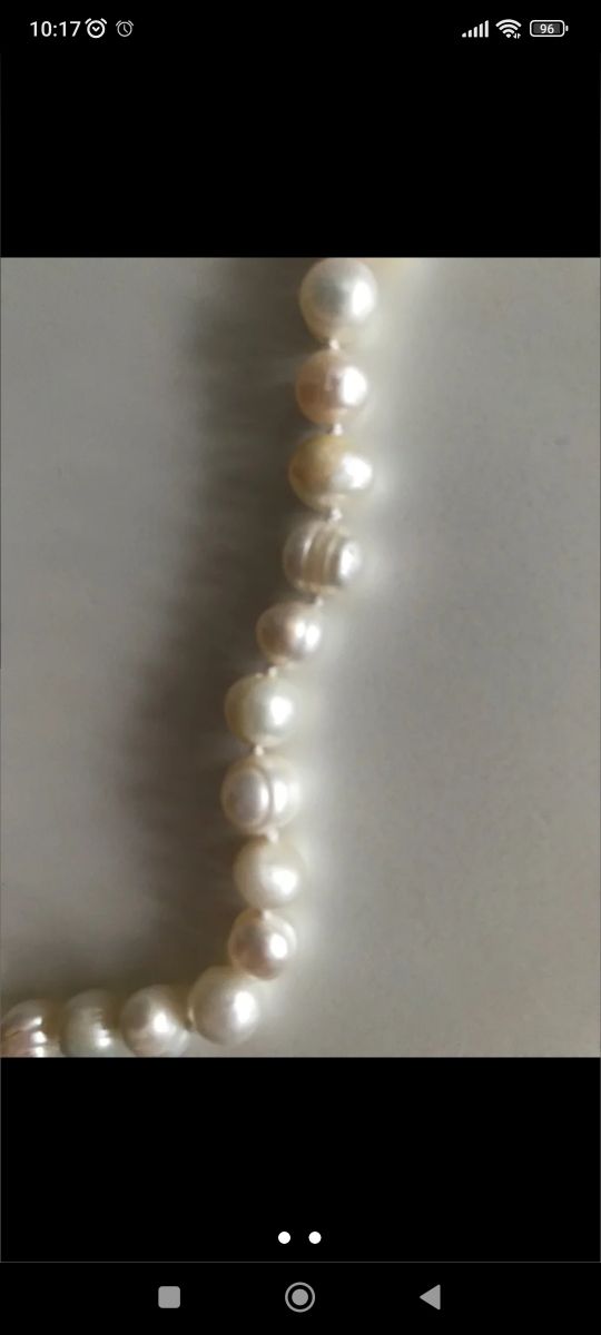 Collar de perlas auténticas largo 